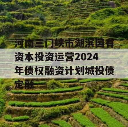 河南三门峡市湖滨国有资本投资运营2024年债权融资计划城投债定融